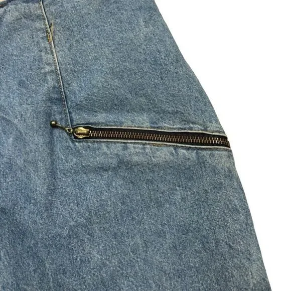 Vintage‎ Ladies 80’s Zipper Front Denim Maxi Skirt Size 14 - Picture 3 of 12